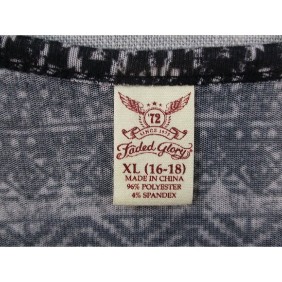 Faded Glory XL Black & White Long Sleeve Tunic Top - Picture 3 of 7